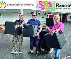 Freuen sich über die Win-win-Situation: Sabine Schlie (li), Stefan Rabe und Meike Wilkens. (Foto: Berufliche Schule Pinneberg)