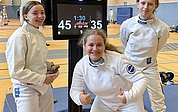 Wurden als Team U 20 der Damen Landesmeister: Grete von Wolff (von links), Lea Fürstenau und Mia Brehmer. (Foto: EMTV)