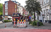 Die Königstraße Richtung Bahnhof Elmshorn ist gesperrt. (Foto: Frank)