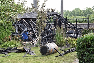 Die Laube in der Kleingartenanlage Fuchsberg brannte ab. (Foto: Frank)