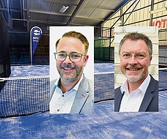 Elf Tage vor der Stichwahl stehen sich die Kandidaten für die Oberbürgermeisterwahl Arne Klaus (links) und Erik Sachse am Mittwoch, 8. Oktober, auf dem Padel-Court gegenüber. (Fotos: EMTV/Frank)