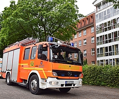 Die Feuerwehr und der Rettungsdienst rückten zu einem Brand an der Amandastraße in Elmshorn aus. (Foto: Frank)