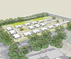 Das Containerdorf soll gegenüber den Regio Kliniken Elmshorn entstehen. (Quelle: Stadt Elmshorn)