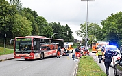 Die Frau überquerte in Elmshorn die Westerstraße in Höhe des Netto-Markts, als sie von einem Linienbus erfasst wurde. (Foto: Frank)