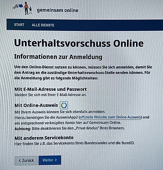 Die Behörden setzten im Kreis Pinneberg auf Digitalisierung: Auch der Unterhaltsvorschuss kann online beantragt werden. (Foto: Screenshot Kreis Pinneberg)