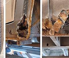 Das Reifenprofil ist fast heruntergefahren. Quer- und Längsträger des Transporters waren durchgerostet. (Fotos: Polizeidirektion Bad Segeberg)