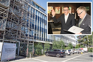 Ein neuer Skandal erschüttert das Elmshorner Rathaus. Als Erik Sachse (kleines Foto links) Ende vorigen Jahres von Bürgervorsteher Andreas Hahn im Amt des Oberbürgermeisters vereidigt wurde, dürfte er nicht geahnt haben, was gleich im ersten Jahr an schwierigen Aufgaben auf ihn zukommen würde.  (Fotos: Frank/rs)