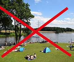 Ein Ausflug ins Naturbad Oberglinde ist seit Montag, 26. Juni 2023, nicht möglich. (Foto/Montage: Frank)