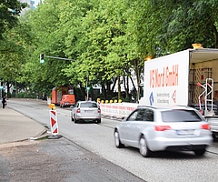 Einige Schilder der Sperrung wurden am Dienstag, 16. Juli, an der Klosterkoppel abgeräumt. (Foto: Frank)