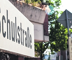 Die Schulstraße wird ab der Einmündung Flamweg bis zur Straße Am Probstenfeld gesperrt. (Foto: Frank)