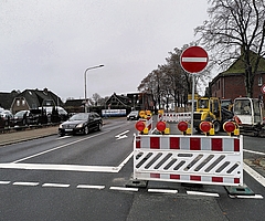 Die Schanzenstraße ist Richtung Klein Sand gesperrt. (Foto: Frank)