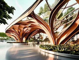 Das Vivaneum ist als Naturerlebnis-Haus mit großen Glasfassaden geplant. (Visualisierung: ©leisureworkgroup)