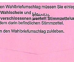 Die Stadt will den Schreibfehler auf der Rückseite der Wahlbriefumschläge handschriftlich korrigieren. (Foto: Stadt Barmstedt)