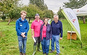Bürgervorsteher Andreas Hahn (v. re.) empfing die Besucher zusammen mit den städtischen Mitarbeitern Corinna Hartwig und Jörg Schmidt-Hilger sowie Henrik Hagedorn von der Stiftung Naturschutz Schleswig-Holstein. (Foto: Strandmann)