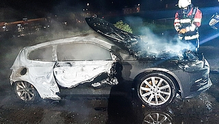 Die Feuerwehr löschte den Brand. (Foto: Polizei)