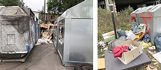 Nicht wenige Wertstoffinseln im Kreis Pinneberg sind immer wieder vermüllt. (Fotos: GAB)