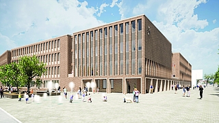 So wird das künftige Elmshorner Rathaus aussehen. (Visualisierung: Winking Froh Architekten GmbH)