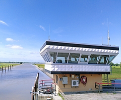 Auch das Krückausperrwerk ist zurzeit nicht zugänglich. (Archiv: Frank)