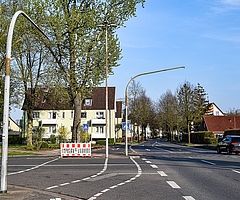 Die Ampelanlage an der Kreuzung Reuterstraße, Theodor-Storm-Allee, Schanzenstraße, Eggerstedtsberg wird auf digitale Technik umgerüstet. (Foto: Frank)